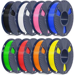 imageSUNLU High Speed PLA Filament 175mm 3kg66lbs Large Spool PLA Filament for Big Project High Flow Speedy 3D Printer PLA Filament Fast Printing Dimensional Accuracy  002mm 3KG1 Pack RedBlackwhitegreenredorangeyellowpinkblue