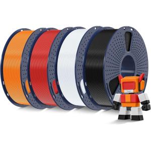 imageSUNLU High Speed PLA Filament 175mm 3kg66lbs Large Spool PLA Filament for Big Project High Flow Speedy 3D Printer PLA Filament Fast Printing Dimensional Accuracy  002mm 3KG1 Pack BlackBlackwhiteredorange