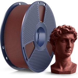 image:imageSUNLU Wood PLA Filament 175mm Real Wood Fiber 3D Printer Filament Natural Wood Texture amp Scent ClogFree Dimensional Accuracy  002mm 1kg Spool 22lbs Fit Bambu Lab Printer MaplePla Marble Brick Red